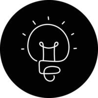 An icon depicting a shining light bulb, representing enlightenment, innovative ideas, and creative sparks. vector