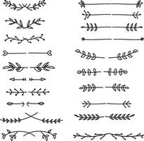 Hand drawn ornament divider collection, hand drawn clipart, borders clipart design element, doodle dividers, hand drawn line borders, leaf design, vintage ornaments, decorament element vector