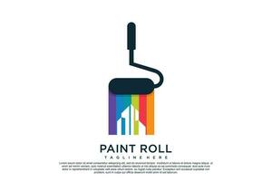 Paint logo design template with creative unique concept Premium Vector