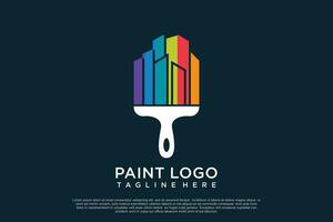 Paint logo design template with creative unique concept Premium Vector