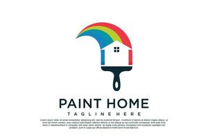 Paint logo design template with creative unique concept Premium Vector