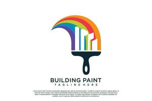 Paint logo design template with creative unique concept Premium Vector