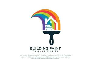 Paint logo design template with creative unique concept Premium Vector