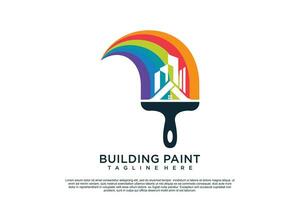 Paint logo design template with creative unique concept Premium Vector