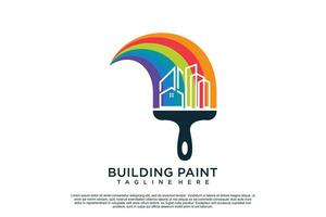 Paint logo design template with creative unique concept Premium Vector