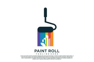 Paint logo design template with creative unique concept Premium Vector