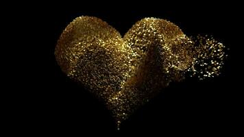 Golden Glitter Particles Heart video
