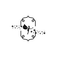 Flying Fairy logo. icon vector design template in white background