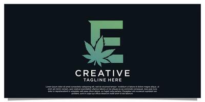 Logo design initial letter for business with cannabis concept Premium Vector