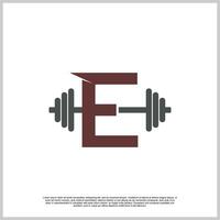 Letter gym with barbel logo design template unique concept Premium Vector