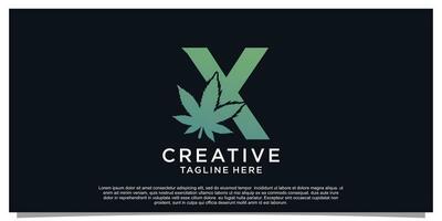 Logo design initial letter for business with cannabis concept Premium Vector