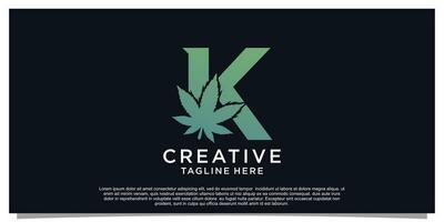 Logo design initial letter for business with cannabis concept Premium Vector