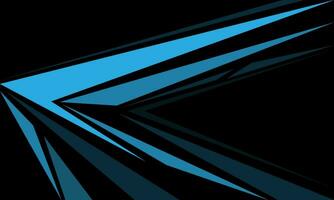 Abstract blue arrow direction geometric on black with blank space design modern luxury futuristic background vector