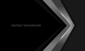 Abstract silver arrow direction geometric on black with blank space design modern luxury futuristic background vector