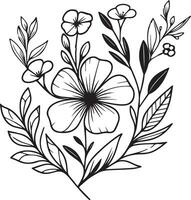 silueta de bígaro flor colorante páginas, turba hojas de rama vector ilustración, noyontara flor gratis imprimible silueta diseño línea Arte aislado en blanco antecedentes