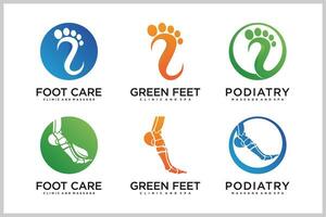 Set bundle podiatry Reflexology logo design unique concept Premium Vector