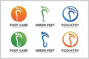 Set bundle podiatry Reflexology logo design unique concept Premium Vector