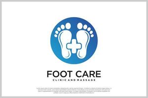 Reflexology logo design with podiatry and foot clinic unique concept Premium Vector