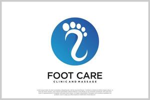 Reflexology logo design with podiatry and foot clinic unique concept Premium Vector