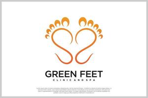 Reflexology logo design with podiatry and foot clinic unique concept Premium Vector