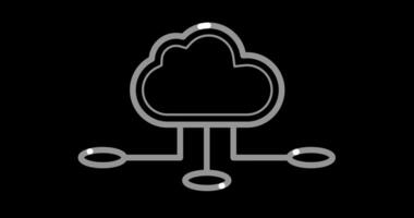 Digitally Cloud Uploading data concept video