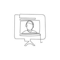 photocall live streaming one line art icon design vector
