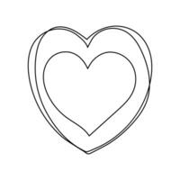 heart isolated on white background line art. vector