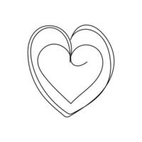 heart isolated on white background one-line art. vector