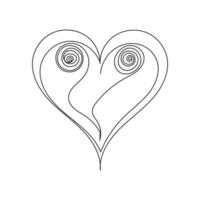 heart isolated on white background line art. vector