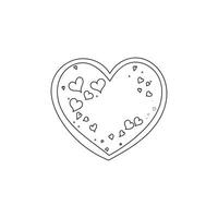 heart isolated on white background line art. vector