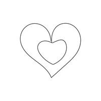 heart isolated on white background one-line art. vector