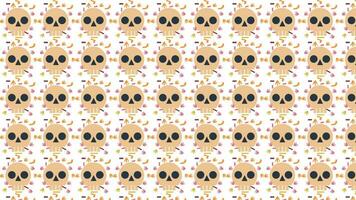 pattern with colorful dots skull background vector
