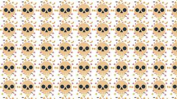 pattern with colorful dots skull background vector