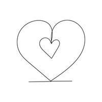 heart isolated on white background one-line art. vector