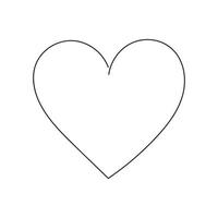 heart isolated on white background one-line art. vector