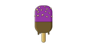 Animation forms a chocolate ice cream icon with almonds video
