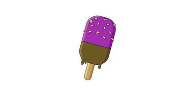 animated video of the chocolate ice cream icon with almonds