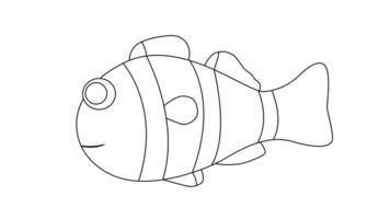 animated video of a clownfish icon sketch