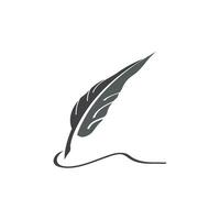 Feather pen Logo template Vector illustration