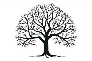 negro árbol clipart silueta vector corte y silueta vector