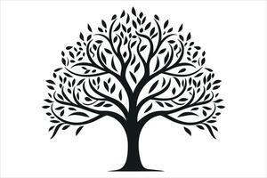 negro árbol clipart silueta vector corte y silueta vector