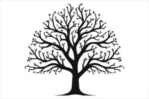 negro árbol clipart silueta vector corte y silueta vector