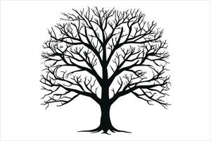 negro árbol clipart silueta vector corte y silueta vector