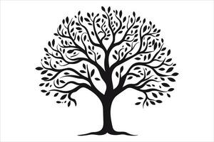 negro árbol clipart silueta vector corte y silueta vector