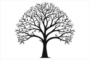 negro árbol clipart silueta vector corte y silueta vector