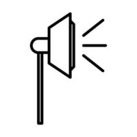 studio lighting icon, lamp flash spotlight sign symbol in line vector