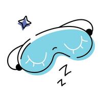 Check out doodle icon of sleeping mask vector