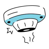 Get this doodle icon of smoke alarm vector