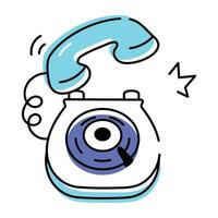 Editable doodle icon of telephone vector