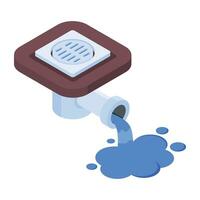 Isometric Icons of Plumbing Work vector